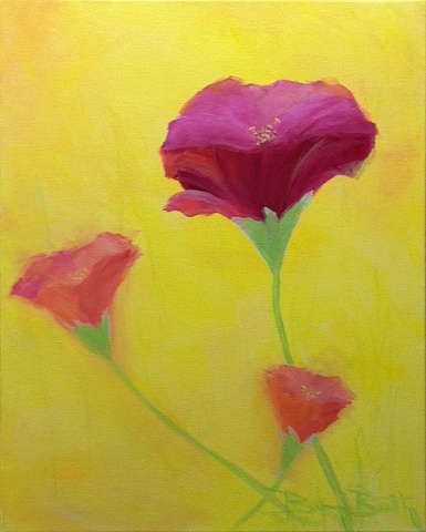 flowers,painterly,floral,red,vibrant,brian booth