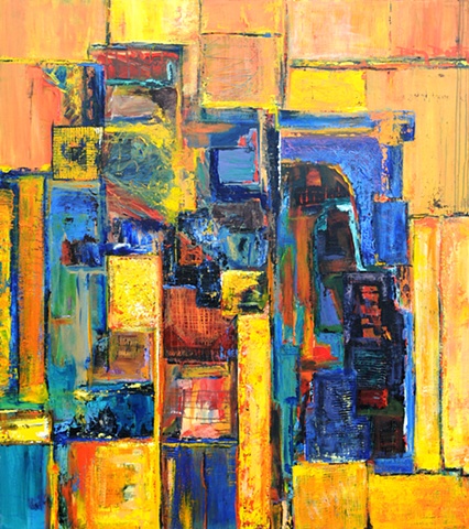 abstract  expressive unique original acrylic painting