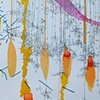 Untitled (yellow, pink with yellow and blue thread)