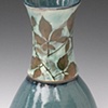Wide base vase with Porcelain slip