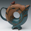 Bird-Topped Donut Teapot, Turquoise