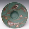 April Green Gold Bird Plate