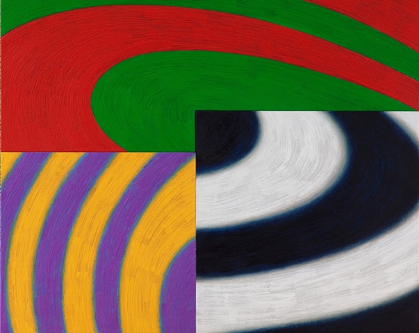 Colorful, geometric, abstract, oil paintings by Burton Rein, Los Angeles.
