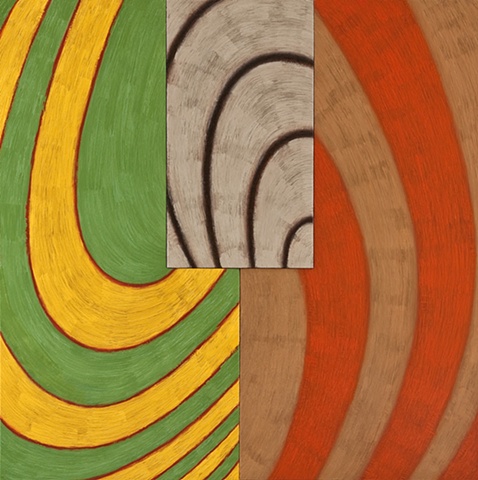 Colorful, geometric, abstract, oil paintings by Burton Rein, Los Angeles.