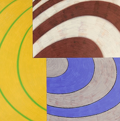 Colorful, geometric, abstract, oil paintings by Burton Rein, Los Angeles.