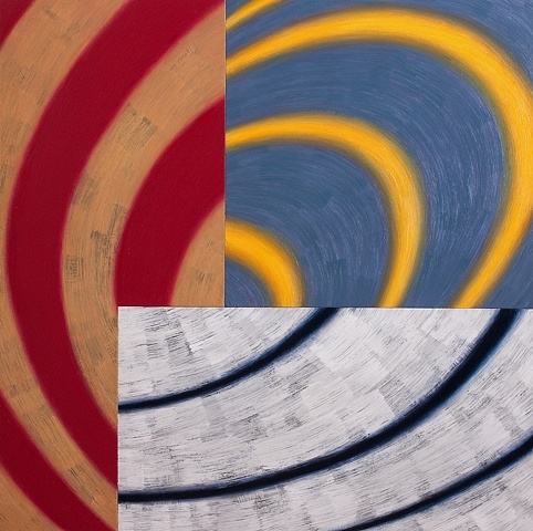 Colorful, geometric, abstract, oil paintings by Burton Rein, Los Angeles.
