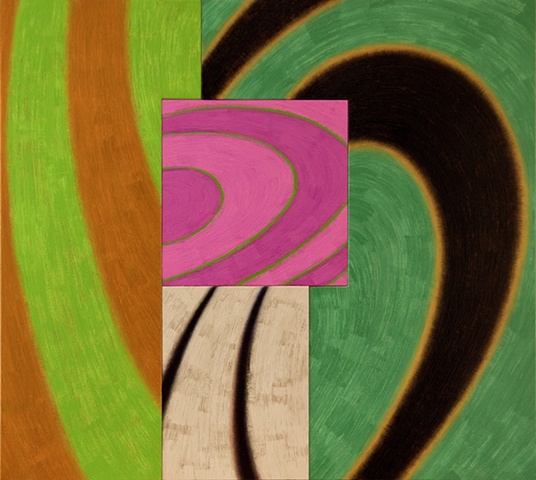 Colorful, geometric, abstract, oil paintings by Burton Rein, Los Angeles.