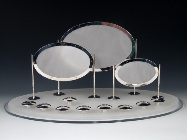 Smulovitz Cloud UFO Hanukah Menorah judaica silversmithing metalsmithing