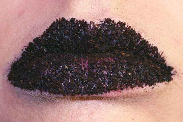 Anika Smulovitz Lips Untitled coffee grinds