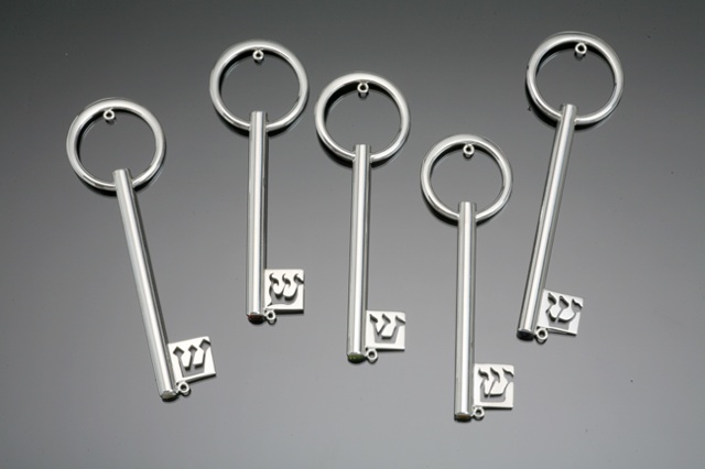 handmade mezuzah, sterling silver mezuzah, mezuzah, handmade judaica, silver mezuzah, key mezuzah