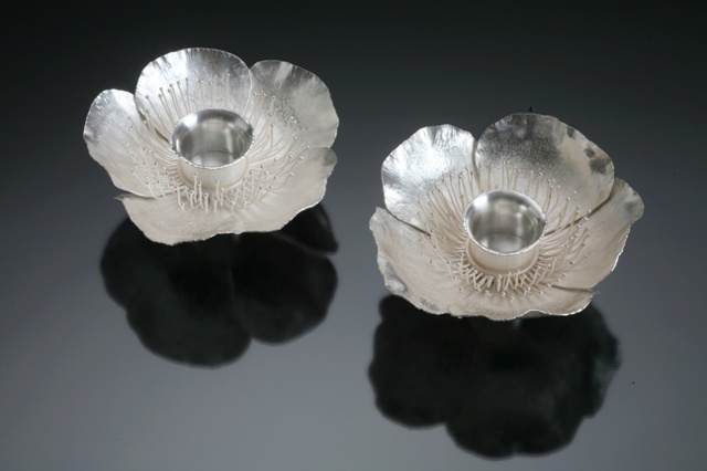 Smulovitz papeva orientale shabbat candlesticks sabbath silver judaica silversmithing metalsmithing