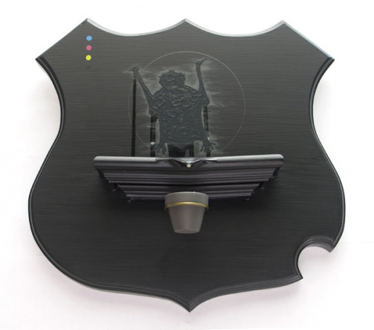 bat with headphones by michael paulus