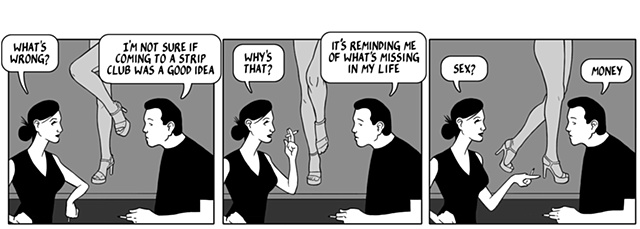 nothing happened today, comic, webcomic, stripper, stripper pole, strip club