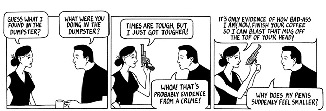 nothing happened today, comic, webcomic, gun, dupster diving