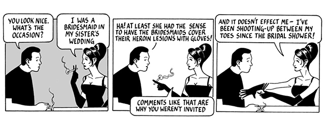 nothing happened today, comic, webcomic, heroin, bridesmaid, bridal shower