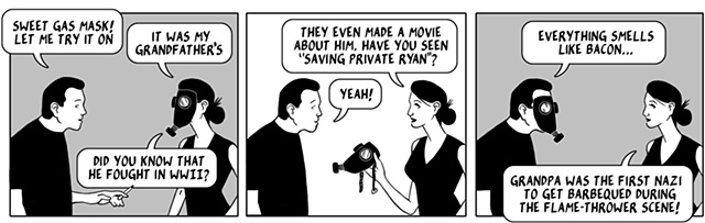 nothing happened today, nothinghappenedtoday.com, comic, comic strip, webcomic, ed harrington, nazi, gas mask, saving private ryan