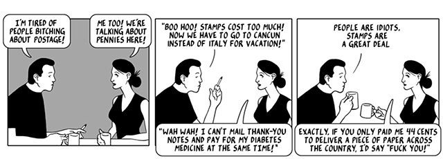 nothing happened today, comic, webcomic, postage increase, stamps, mail, post office