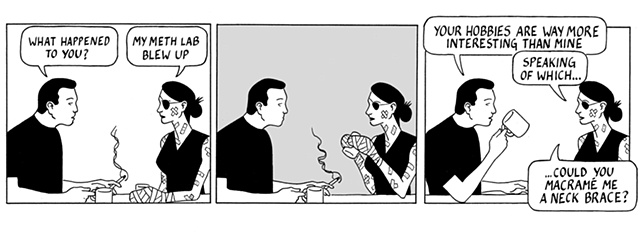 nothing happened today, comic, webcomic, meth lab, explosion, macrame