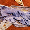 Fabric blue with seeds