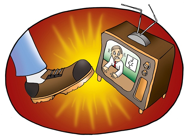 TV gets kicked to the curb. Story at ten.