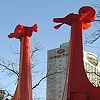 Upright Giraffe Family