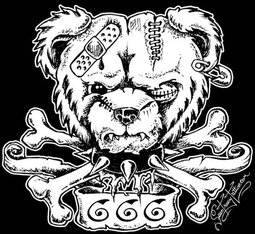 evil teddy bear tattoo