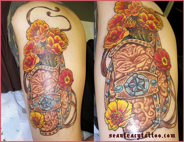 holster six gun roses tattoo