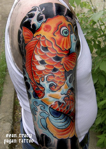 koi fish sleeve tattoo