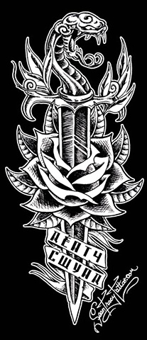 snake dagger KGB death squad tattoo
