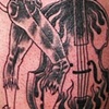 rockabilly devil girl stand up bass pin up tattoo