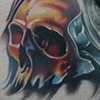 Skull I did on Jason's leg. Part of a collection of skull's by different Tattoo Artist. Very honored to be a part of it.