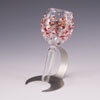 Red & White Speckled Glass Aerators w/ Stainless Steel Stand