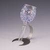Periwinkle & White Speckled Glass Wine Aerators w/ Stainless Steel Stand