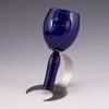 Cobalt Glass Wine Aerators w/ Stainless Steel Stand