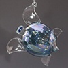 Teal Luster Optical Glass Sea Turtles