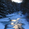 WINTER RIVER AT SUNSET - White mnts, NH