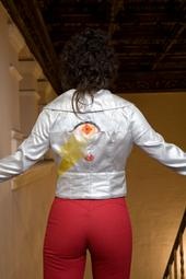 Jacket Painted by Kara Joslyn for fashion designer, Emslie 