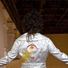 Jacket Painted by Kara Joslyn for fashion designer, Emslie 