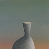 black and white vase with sunset