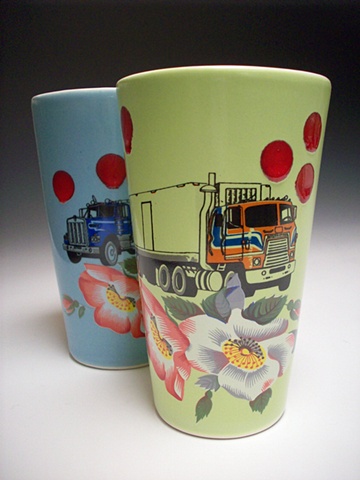 trucker cup with spots