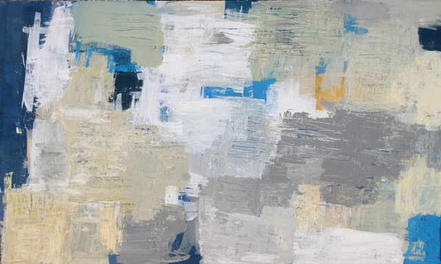 abstract painting on wood panel