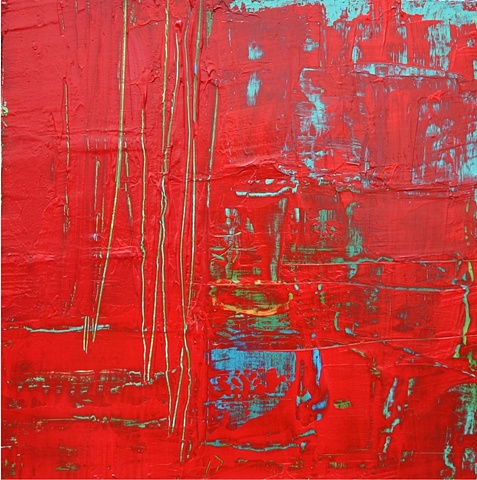 acrylic abstract painting on wood panel