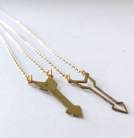 Double Arrows Friendship Necklaces