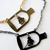 Ship in a Bottle Necklace (Bronze or Black)