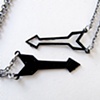 Double Arrows Friendship Necklaces (Black)