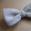 Grey and White Stripe Bow Tie
