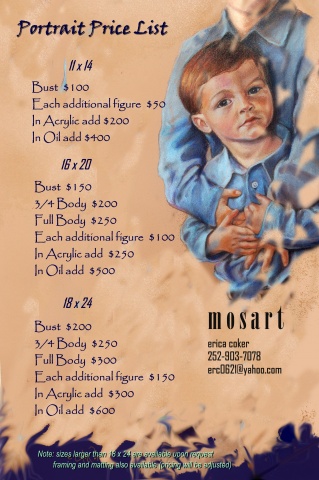 Portrait Price List