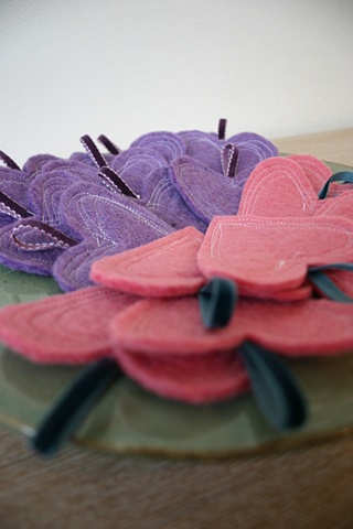 Felt hearts