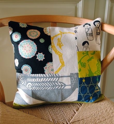 Yellow and black pillow
