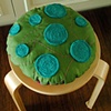 Blue spots sitting pillow